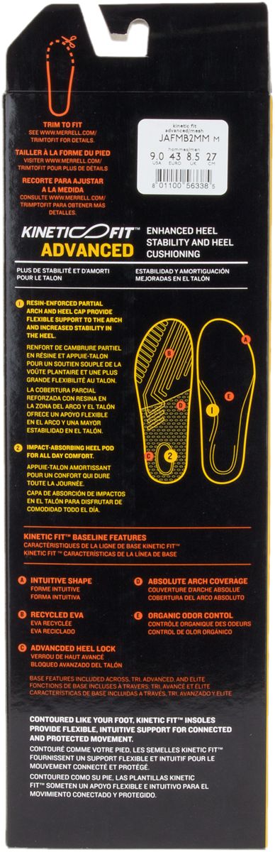 Men's Kinetic Fit Footbed Wide Width Insoles